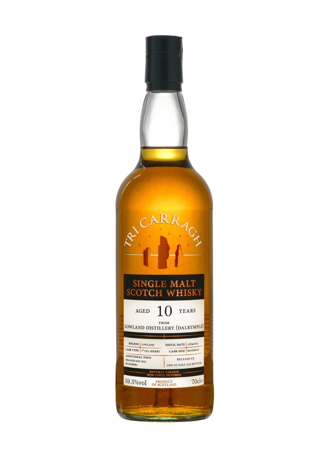 Tri Carragh Lowland Distillery (Dalrymple) 10 Year Old Oloroso Hogshead