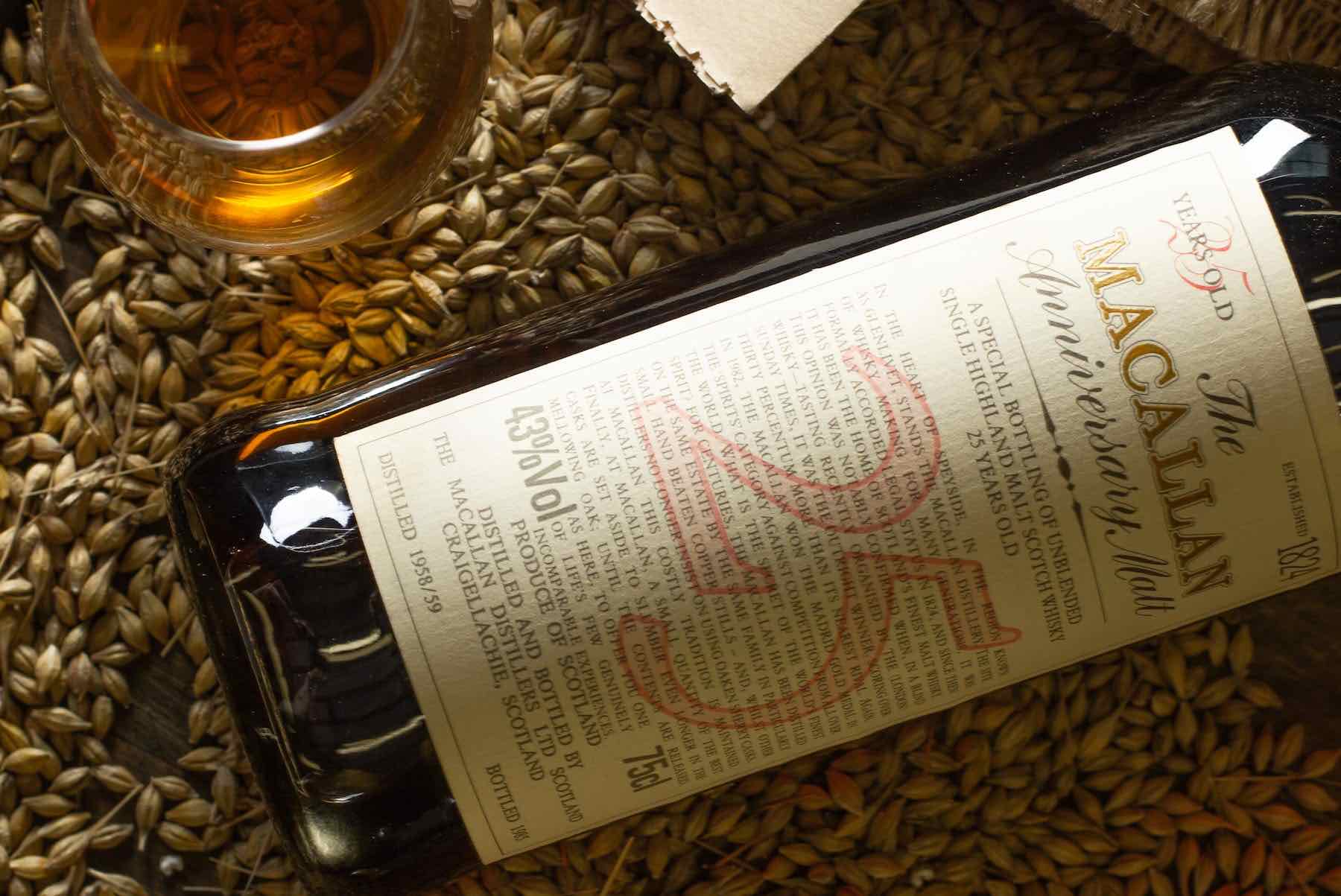 The Macallan 25 Year Old Anniversary Malts single malt scotch whisky rare and collectable investment