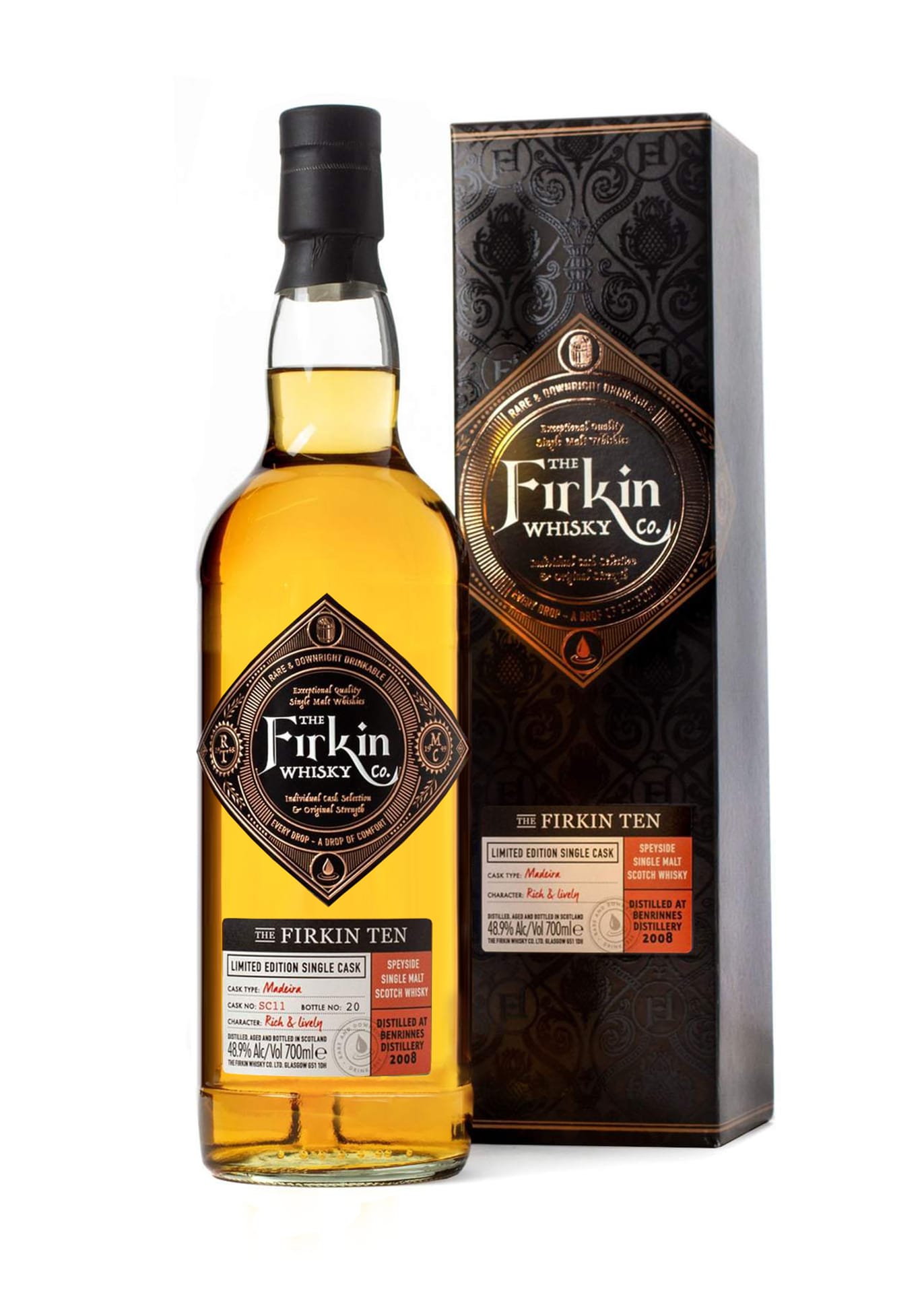 Firkin Ten Benrinnes Whisky in Madeira Cask Bottle and Box
