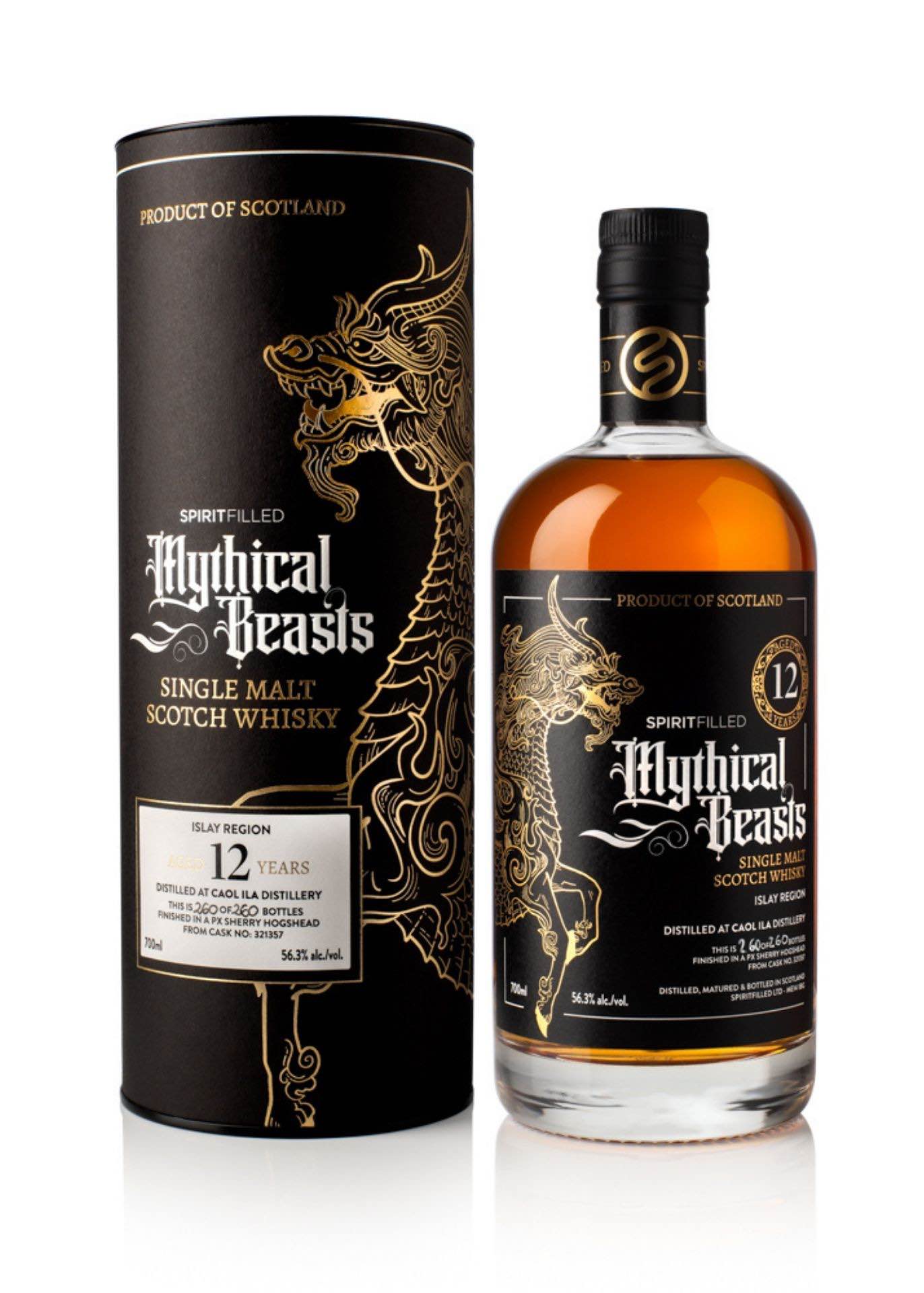 Spiritfilled Mythical Beasts Caol Ila 12 Year Old Single Malt Scotch Whisky